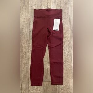 Lululemon Invigorate Dark Red Leggings